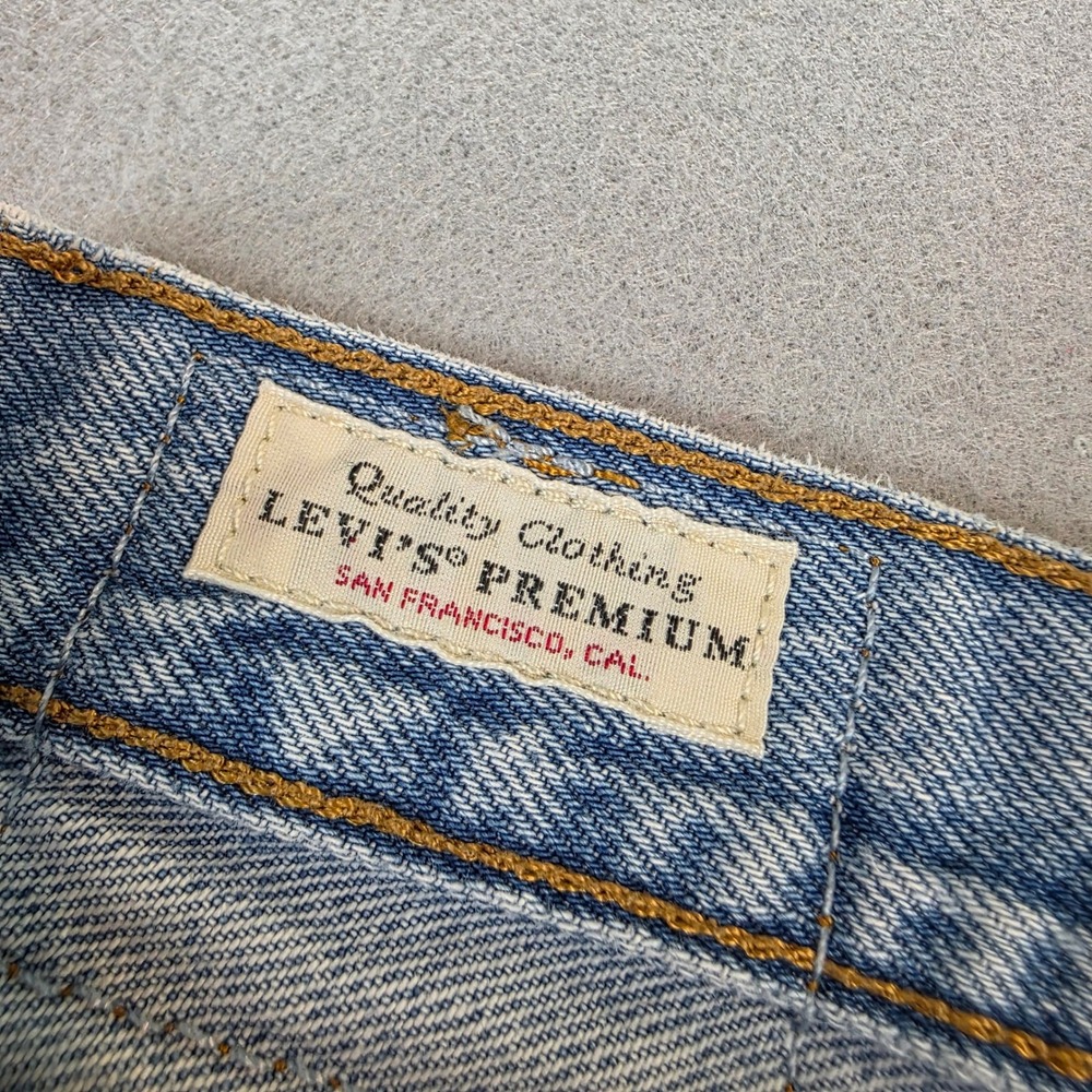 Levis Premium 501 Original Light Wash Denim Straight Leg Jeans Button Fly 26 - Picture 5 of 12